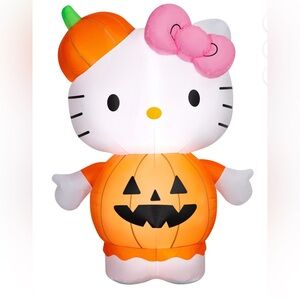 Hello Kitty Orange and Pink Pumpkin Halloween Yard Inflatable